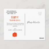 Herbstfarbe Glückwunsch Erntedankfest Foto Postkarte (Rückseite)