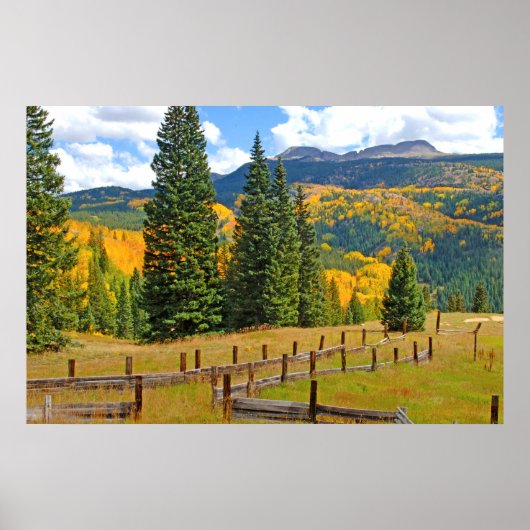 Herbstfarbe in der Landschaft Poster (Vorne)
