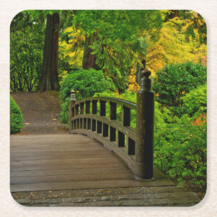 Herbstfarbe, Portland Japanischer Garten Rechteckiger Pappuntersetzer