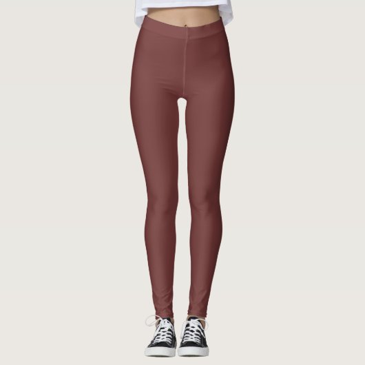Herbstfarbe Trend Mahogany Solid Leggings (Vorderseite)