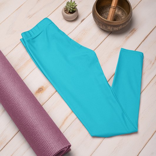 Herbstfarbe Trend Vivid Cyan Solid Leggings