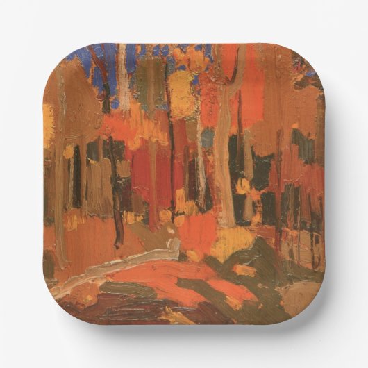 Herbstfarbe von Tom Thomson Pappteller (Vorderseite)