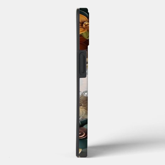 Herbstfarben 3D-Blume, Diamantrahmen Case-Mate iPhone Hülle (Rückseite / Rechts)