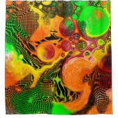 Herbstfarben Abstrakte Pour-Malerei Badezimmer Duschvorhang (Vorderseite)