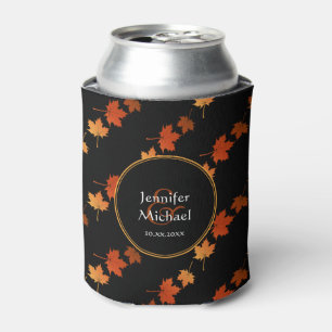 Herbstfarben Ahorn-Blätter Muster Name des Paares Dosenkühler