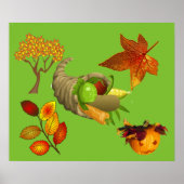 Herbstfarben Ahorn Erntedank Cornucopia Poster (Vorne)