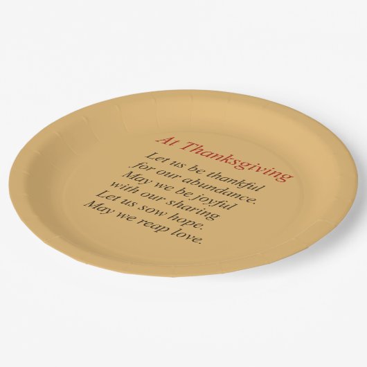 Herbstfarben am Erntedank-Gedicht Pappteller (Schrägansicht)