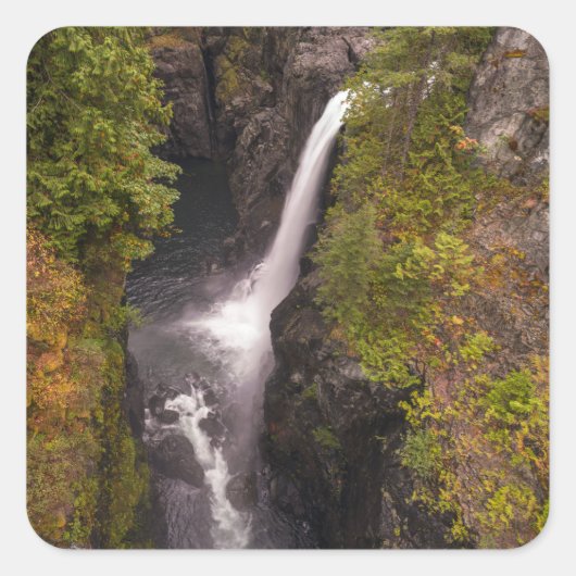 Herbstfarben an den Elchfällen Quadratischer Aufkleber (Vorderseite)