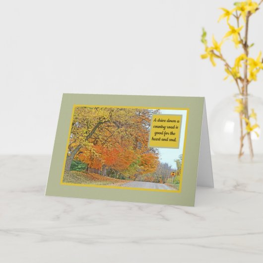 "HERBSTFARBEN AUF DER LANDESSTRASSE" KARTE (Gelbe Blume)