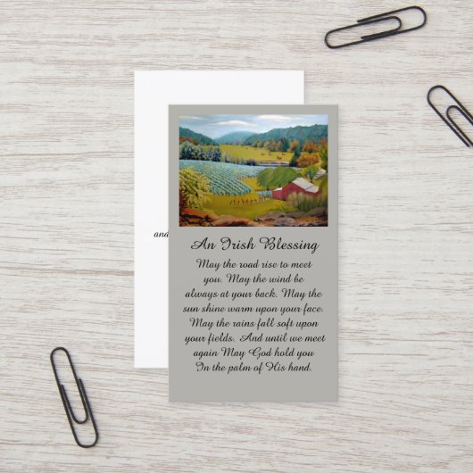 Herbstfarben auf der Weingarten Beileid Gedenkkart Visitenkarte (Vorderseite/Rückseite Beispiel)