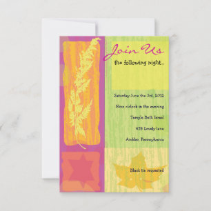 Herbstfarben Bar Bat Mitzvah Party Card Einladung