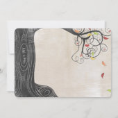 Herbstfarben Baumstoff Texturpapier Hochzeit Einladung (Rückseite)