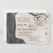 Herbstfarben Baumstoff Texturpapier Hochzeit Einladung (Vorderseite)