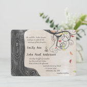 Herbstfarben Baumstoff Texturpapier Hochzeit Einladung (Stehend Vorderseite)