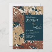 Herbstfarben Bio Abstrakte Blätter Einladung (Vorderseite)