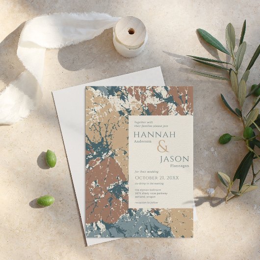 Herbstfarben Bio Blätter Abstrakte Einladung