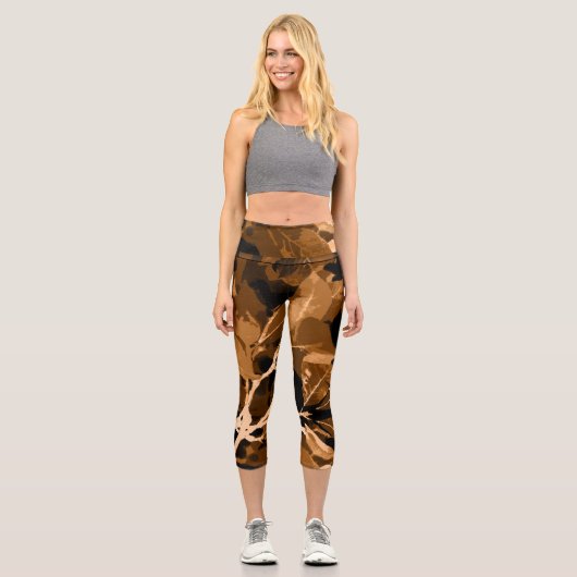 Herbstfarben, Blätter 6 Capri Leggings (Vorderseite)