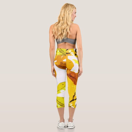 Herbstfarben, Blätter Capri Leggings (Rückseite)