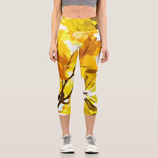 Herbstfarben, Blätter Capri Leggings (Vorderseite)