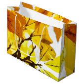 Herbstfarben, Blätter Große Geschenktüte (Vorderseite Schrägansicht)