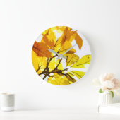 Herbstfarben, Blätter Große Wanduhr (Zuhause)