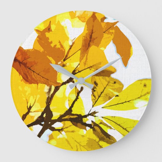 Herbstfarben, Blätter Große Wanduhr (Vorderseite)