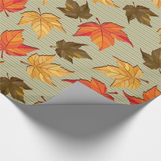 Herbstfarben Blätter Nahtloses Muster Geschenkpapier (Ecke)