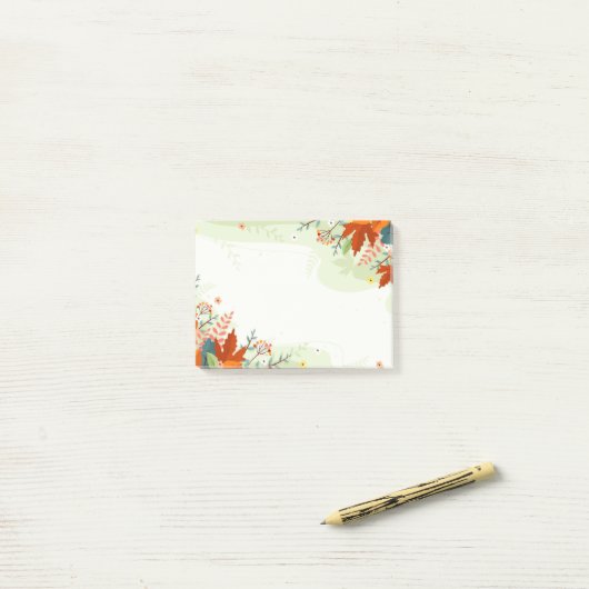 Herbstfarben Blätter Post-It-Notes Post-it Klebezettel (Auf Schreibtisch)