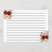 Herbstfarben Blumenkohl-Brautparty Rezept-Karte Begleitkarte (Rückseite)