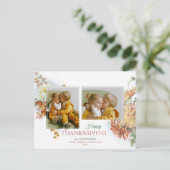 Herbstfarben Blumenkohl Erntedank 2-Foto Postkarte (Stehend Vorderseite)