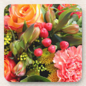Herbstfarben-Blumenstrauß-Foto Getränkeuntersetzer (Vorderseite)