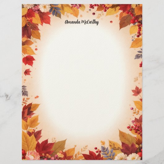 Herbstfarben Briefpapier (Vorderseite)