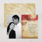 Herbstfarben: Burgund und Red Wedding Verlobung Einladung (Vorne/Hinten)