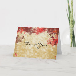 Herbstfarben: Burgund und Rote Branchen auf Ecru Dankeskarte