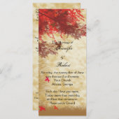 Herbstfarben: Burgund und Rotes Hochzeitsprogramm Programm (Vorne/Hinten)