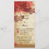 Herbstfarben: Burgund und Rotes Hochzeitsprogramm Programm (Vorderseite)