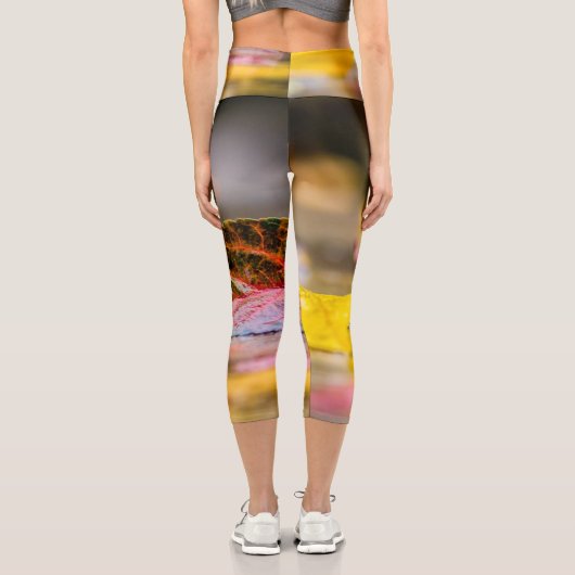 Herbstfarben Capri Leggings (Rückseite)