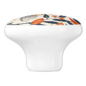 Herbstfarben der Whimsical Owl Illustration Keramikknauf (Seitenansicht)