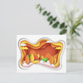 Herbstfarben des Papierfahrzeugs Herbst Postkarte (Stehend Vorderseite)