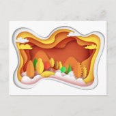 Herbstfarben des Papierfahrzeugs Herbst Postkarte (Vorderseite)