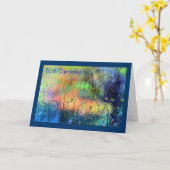 Herbstfarben durch ein Regenfenster - Sympathiekar Karte (Gelbe Blume)