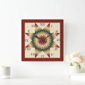 Herbstfarben Einzelsterndesign Quadratische Wanduhr (Zuhause)