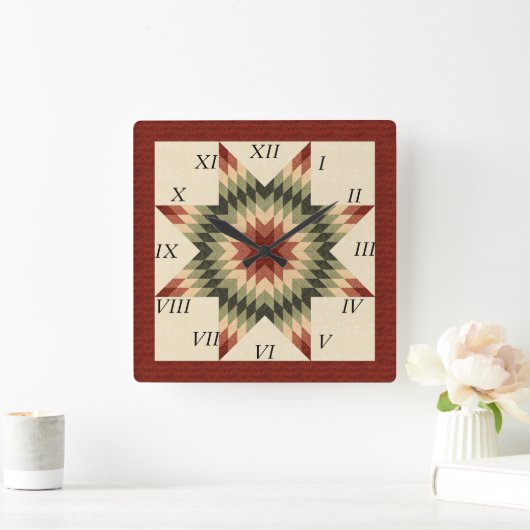 Herbstfarben Einzelsterndesign Quadratische Wanduhr (Zuhause)