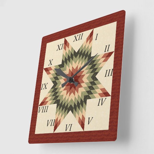 Herbstfarben Einzelsterndesign Quadratische Wanduhr (Winkel)