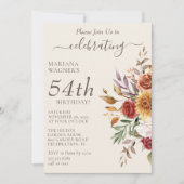 Herbstfarben Elfenbein Geburtstag Einladung (Vorderseite)