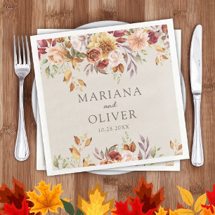 Herbstfarben Elfenbeinhochzeit Serviette