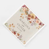 Herbstfarben Elfenbeinhochzeit Serviette (Ecke)