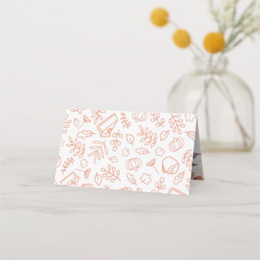 Herbstfarben Erntedank Abendessen Platzkarte (Rückseite)