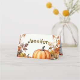 Herbstfarben Erntedank Abendessen Platzkarte