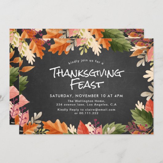 Herbstfarben Erntedank Einladung (Vorne/Hinten)